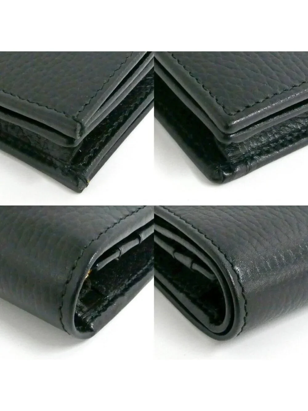 Gucci Double Small Wallet Leather Black Gold - Picture 9 of 10